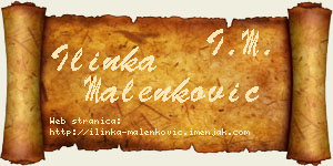 Ilinka Malenković vizit kartica